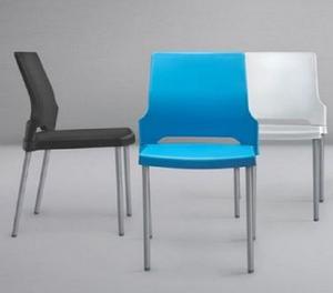 Chaises d'acier en métal de détente de restaurant de cafétéria sans main - Product Image 1