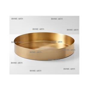 Plateau de service de nourriture en laiton de conception classique forme ronde plateau de dessert de collations de taille personnalisée au prix le plus bas - Product Image 6