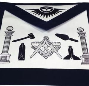 Delantal de Master masónico, herramientas bordadas a mano, azul real, venta al por mayor - Product Image 4
