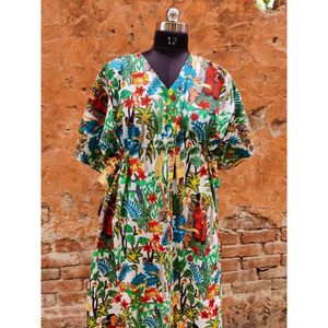 Túnica india de algodón suave y cómodo para playa, Túnica india con estampado de bloque de mano, caftán suelto, venta al por mayor - Product Image 2