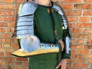 Par de Hombreras de Caballero Medieval con Brazaletes, Armadura Completa para Manos, Soldadura Plateada por Calvin Handicraft - Product Image 4