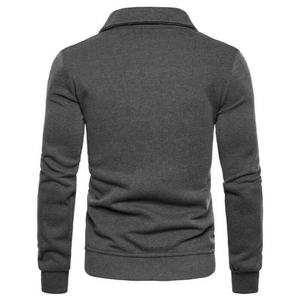 Sweat à capuche à manches longues avec fermeture éclair en coton personnalisé OEM pour hommes et femmes pull uni respirant - Product Image 2