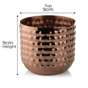 Contenedor de lata de vela de cobre hecho a mano en oro rosa con tapa perfecto para hogar elegante, eventos y decoración de mesa - Product Image 6