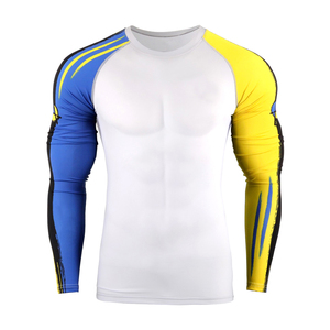 Sublimation <b>Printed</b> Custom Logo Spandex/Polyester Unisex Rash Guard for MMA BJJ <b>Surf</b> Long Sleeve OEM Manufacturers - Product Image 5