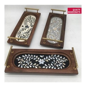 Sáng tạo hình chữ nhật mẹ của Ngọc Trai Vỏ Sơn Mài bằng gỗ Handmade Trang trí phục vụ khay với hộp Acrylic kích thước tùy chỉnh - Product Image 5