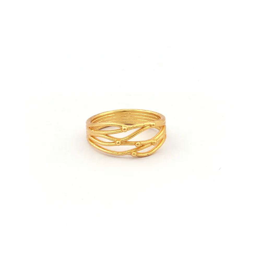 เครื่องประดับแหวนออกแบบโลหะทองเหลืองชุบทอง สําหรับการชุมนุมทางสังคมและเครื่องประดับรวมตัวกัน โหมด Joyas R-141
