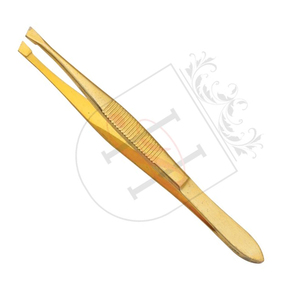 Pinzas profesionales de punta inclinada para cejas, en Color dorado, Etiqueta Privada, Punta inclinada de alta calidad, marca privada - Product Image 2