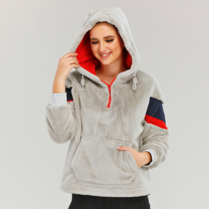Personaliza camisetas de manga larga de nuevo estilo para mujer, sudaderas con capucha de talla grande con contraste de color para mujer, moda urbana. - Product Image 6