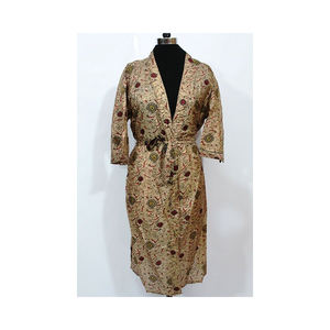 ชุดกิโมโนสำหรับผู้หญิงทำด้วยมือเสื้อกิโมโนขนาดฟรีไซส์พร้อมแขนยาวและกระเป๋าคู่สไตล์อินเดีย - Product Image 1