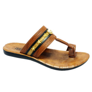 Flip-Flop <b>Covered</b> T Men Shading Tan Colour Slippers - Product Image 1