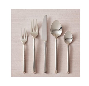 5 couverts décoratifs de Style occidental, ensemble de couverts faits à la main en acier inoxydable, en argent avec manche blanc - Product Image 5