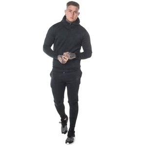 Bulk Hot Sale Gym Active Athletic Slim Fit Men's Tracksuit With Front Zipper & Hood Men's Sweatsuit With Zip & Pockets - Product Image 5