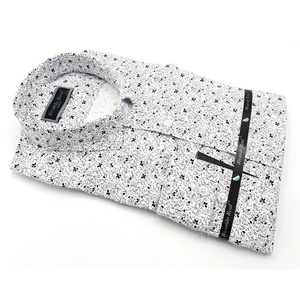 เสื้อเชิ้ตผ้าป๊อปลินพิมพ์ลายดอกไม้ลำลองทันสมัยสำหรับผู้ชาย - Product Image 1