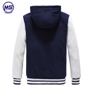 Blouson de Baseball personnalisé à capuche, haut de gamme, avec broderie de serviette,, OEM - Product Image 4
