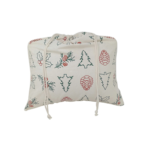 Bolsa de regalo de Navidad reutilizable con cordón, diseño personalizado impreso, tamaño medio, venta al por mayor, nueva - Product Image 1