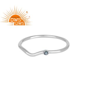 Bague en pierre précieuse bleue de londres, nouvelle collection, bijou fait à la main, en argent 925 fin et martelé, vente en gros - Product Image 1