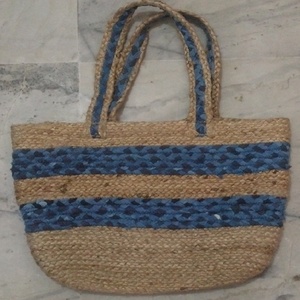 10F Jute Recycled Fabric Eco-friendly Handmade Braided Storage Baskets Natural Color Folded <b>Polybag</b> 100pcs Haryana - Product Image 6
