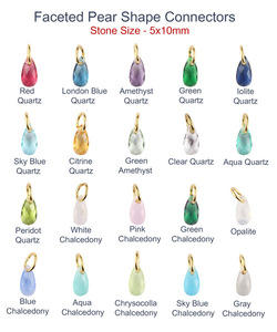 Nouvelle vente checker cut connecteur de pierres précieuses de quartz rouge 5x10mm forme de poire à facettes coupe pendentif plaqué or connecteur fait main - Product Image 2