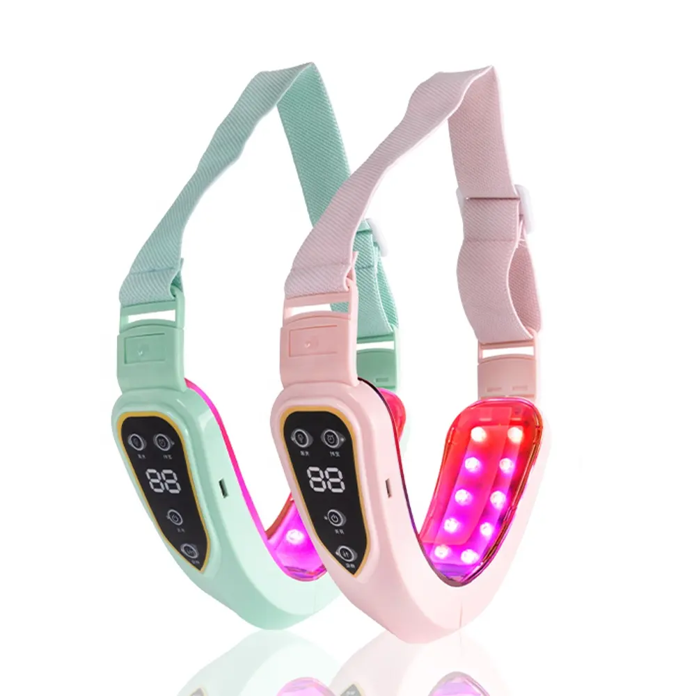 Facial Lifting Machine LED Photon Therapy Device Face Slimming Vibration Massager Double Chin V-shaped Cheek Tightening