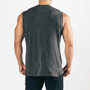 High quality gym fitness cheap price summer wear casual blank solid color <b>100</b>%cotton <b>polyester</b> man tank top sleeveless <b>shirts</b> - Product Image 6