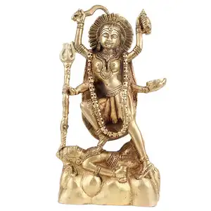Estatua hecha a mano de latón dorado, escultura de Deity indio Ma Kali, estatua, piezas de decoración, artículos de regalo