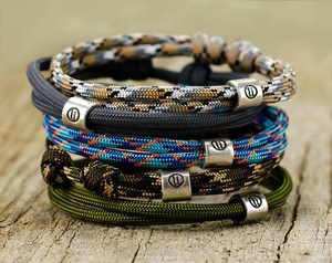 Knot bracelet - Beach bracelet, sailor bracelet with silver plated tube. Minimalistic design, easy to use, 40 colors to choose! - Product Image 1