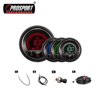 Baru untuk Pengukur Tekanan Oli Digital Seri EVO 52mm 0~10 BAR untuk Mobil Universal