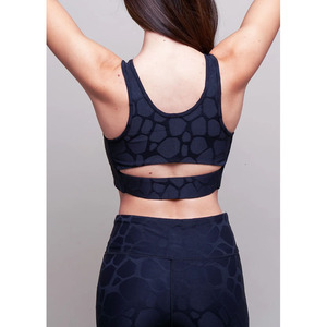 WHOLESALE NEW DESIGNED I AM THANKFUL FOR TODAY BLACK CUT-OUT BACK SPORTS BRA - Product Image 4