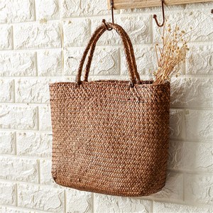 Bolsa de cesta de paja con asas, bolso de compras de estilo francés y de comestibles - Product Image 1