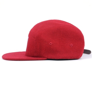 Gorra de béisbol de tela vaquera Melton unisex de 5 paneles al por mayor, ropa informal de tela impermeable de alta calidad, sombrero rojo deportivo para niños - Product Image 4