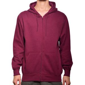 เสื้อฮู้ดผู้ชายแขนยาวเข้ารูปสีทึบเสื้อมีซิปรูดแบบกำหนดเอง - Product Image 6