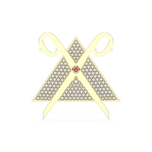 จี้เพชรแท้ทรงกลม 1.00 กะรัต ดีไซน์พิเศษ ทำจากทอง 10 กะรัต | จี้ดีไซน์เนอร์แบบฝังเพชร ไม่มีสายสร้อย เครื่องประดับชั้นดี - Product Image 1