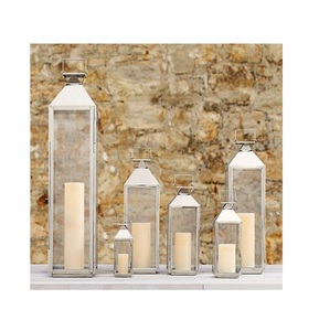 Outdoor Metal <b>Lanterns</b> Wedding Parties <b>Large</b> Outdoor Garden Glass Metal Candle Stainless Steel Hanging Light - Product Image 6