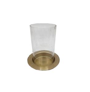 เชิงเทียนตกแต่งงานแต่งงานทำด้วยมือทำจากแก้วและเหล็กสีทองหรูหรา - Product Image 1