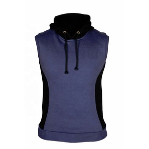 OEM ODM Men's New Fashion Slim Fit <b>Sleeveless</b> <b>Hoodie</b> 100% Cotton Fleece Pullover Plus Size Printed Tank Top Wholesale Clothing - Product Image 3