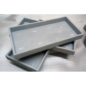 0,36x0,18x0.035 Tamaño Color gris claro Vietnam Origen Retro Faux Shagreen Vanity Tray 100% Bandeja hecha a mano de Vietnam - Product Image 2