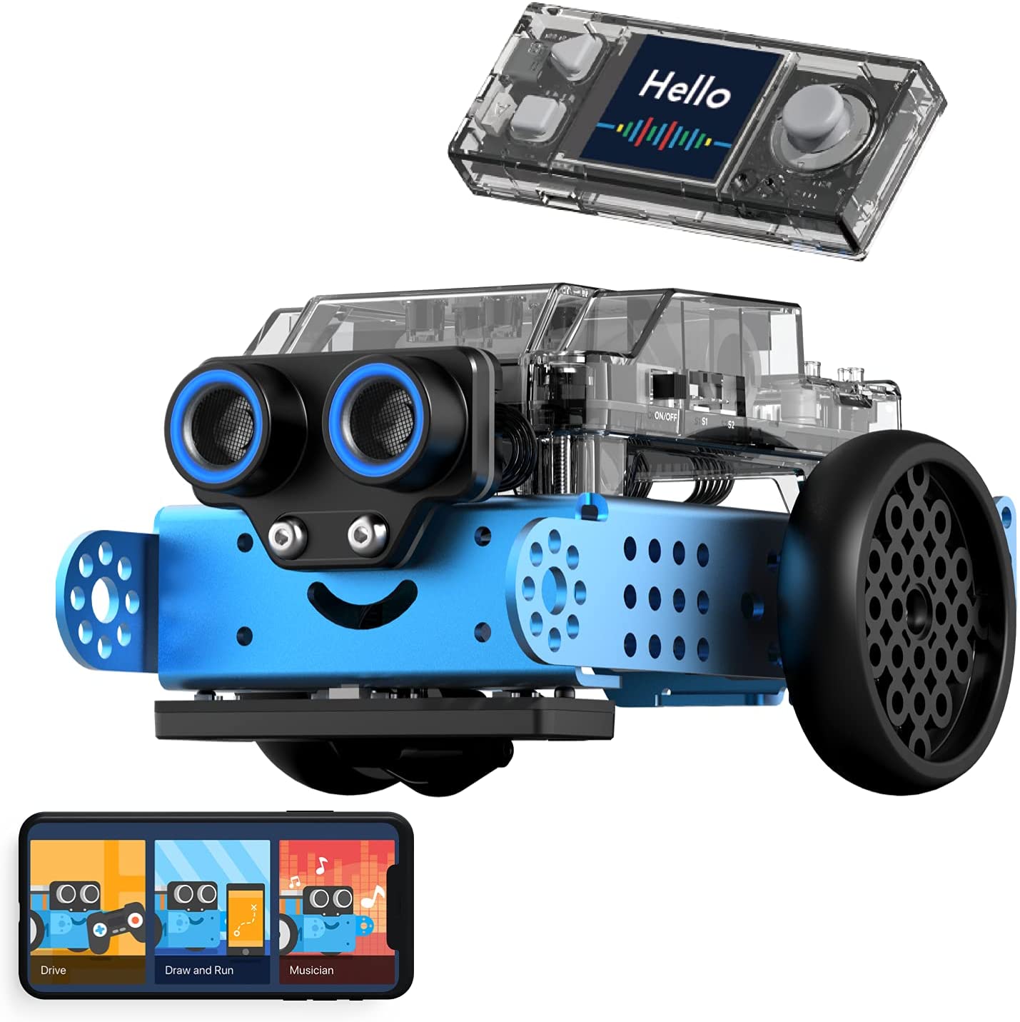 Mbot2 Neo Coding Robot for Kids Stem Scratch and Pythonプログラミング、Metal Building Robot AIテクノロジーサポート