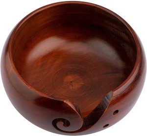 <b>Wool</b> Bowl Yarn Holder, Knitting Bowl for Knitting and Crochet Projects, Hardwood Yarn Bowl for Finer Yarns or Small Projects - Product Image 1