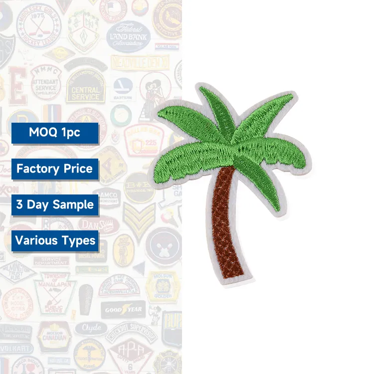 Tree Of Life Patches Manufacturing Custom Street Style Green Iron On Hawaii Palm Tree Patches