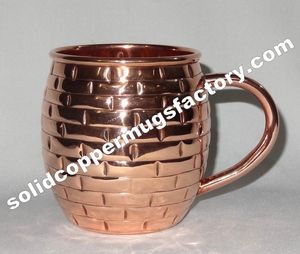 Mug en cuivre chaud vintage de qualité supérieure avec poignée en laiton et finition martelée pour les fêtes, les mariages et l'utilisation au bar Capacité 250ML - Product Image 3