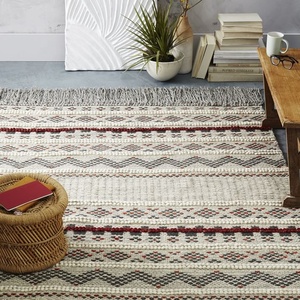 Geometric Pattern Hand Woven Jacquard Kilim Wool Area <b>Rug</b> Set Comfortable and Stylish - Product Image 1