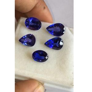 Piedra preciosa azul tanzanita natural para accesorios de joyería con tratamiento térmico certificado IGI - Product Image 1