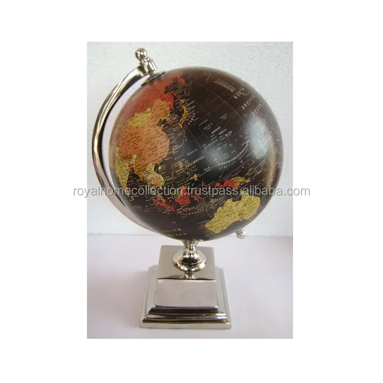 DESKTOP ROTATING GEOGRAPHY WORLD GLOBE Table Decor Metal World Globe with Metal Base model of earth unique world globes metal gl