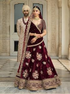 Lehenga choli surat อินเดียช้อปปิ้งออนไลน์เย็บปักถักร้อยเฉพาะผู้ผลิตสีดำ lahenga - Product Image 4