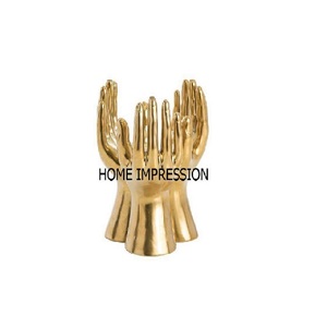 Bol de luxe en métal plaqué or très résistant avec support de designer unique Bol de qualité supérieure du fabricant indien - Product Image 2