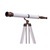 Support en bois en cuir blanc poli 39 ''télescope en laiton debout de plancher avec des jumelles de cuivre - Product Image 5