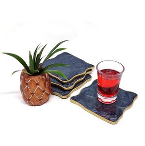 Posavasos de piedra de resina, diseño de taza de té y café, posavasos de resina de madera, forma redonda cuadrada para embalaje y venta personalizados - Product Image 1