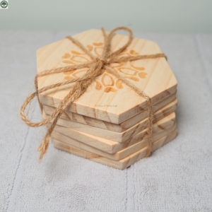 Decoración para Fiestas de Boda, Posavasos de Madera Maciza Vintage Life Inc, Tapete de Madera para Mesa de Hogar y Restaurante, Juego de Posavasos Decorativos de Madera - Product Image 2