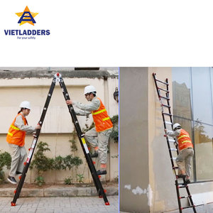 Industrial <b>Foldable</b> Aluminum Alloy Ladders 4 <b>Steps</b> 6FT Extended Height Manual Lock 150kg Capacity <b>Step</b> Ladder Outdoor Warehouse - Product Image 4