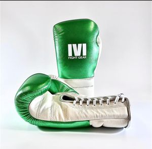 ถุงมือหนังวัวผู้ชาย,ถุงมือมวยผูกเชือกสีเขียวเมทัลลิค - Product Image 6